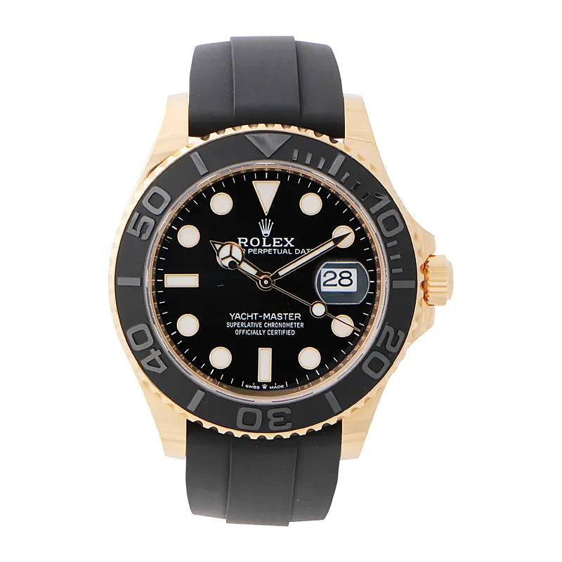 Rolex Yacht-Master 42 Gold Black Oysterflex