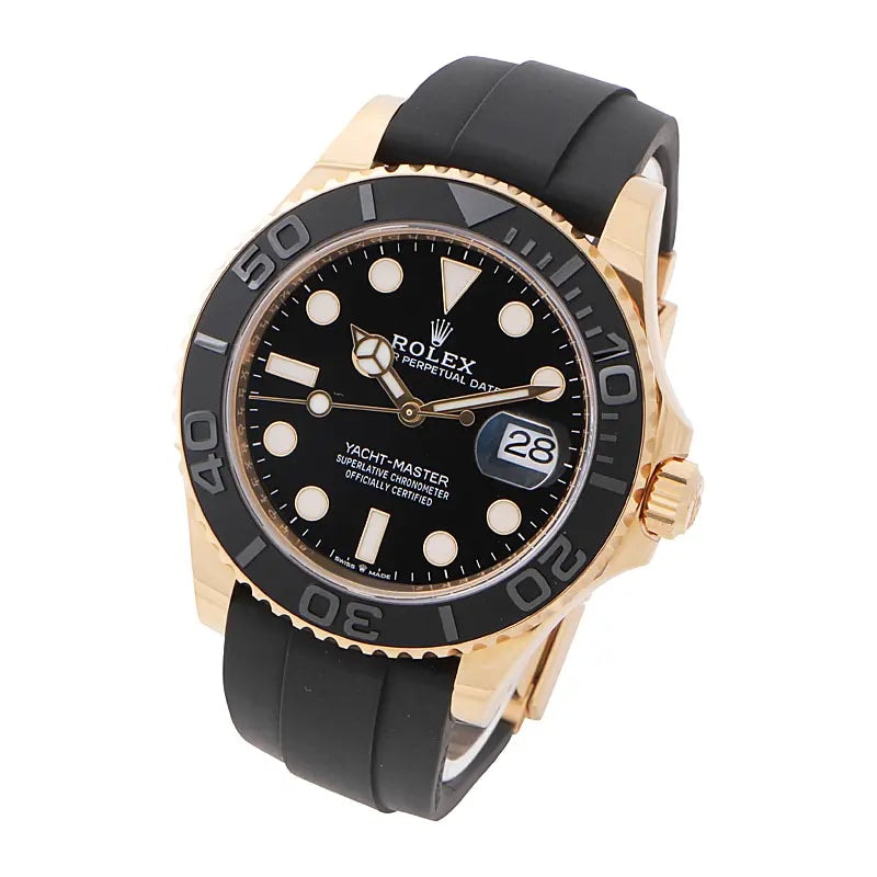 Rolex Yacht-Master 42 Gold Black Oysterflex