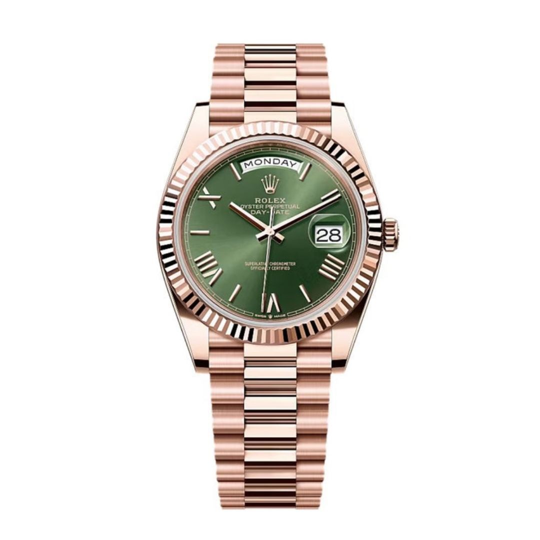Rolex Day-Date 40 228235-0025 “Olive Green” Everose Gold