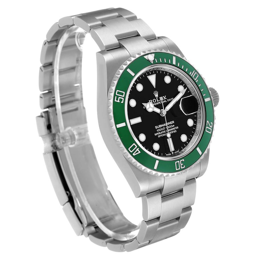 Rolex Submariner Green Bezel Black Dial 41 MM - angled view