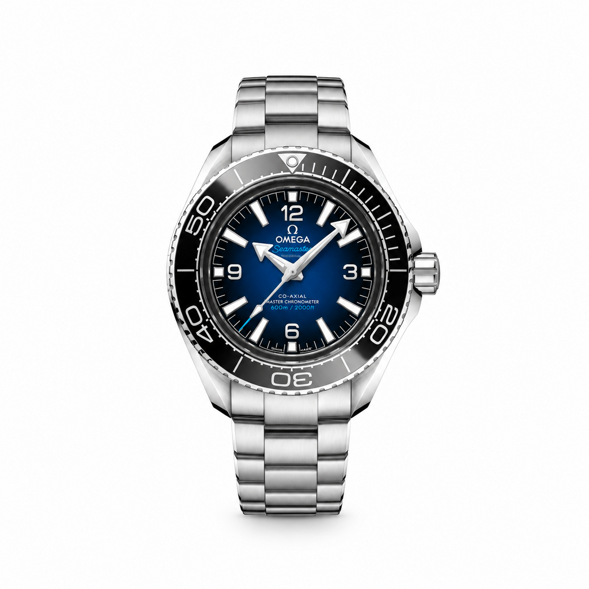 Omega Seamaster Planet Ocean 600M blue dial front view