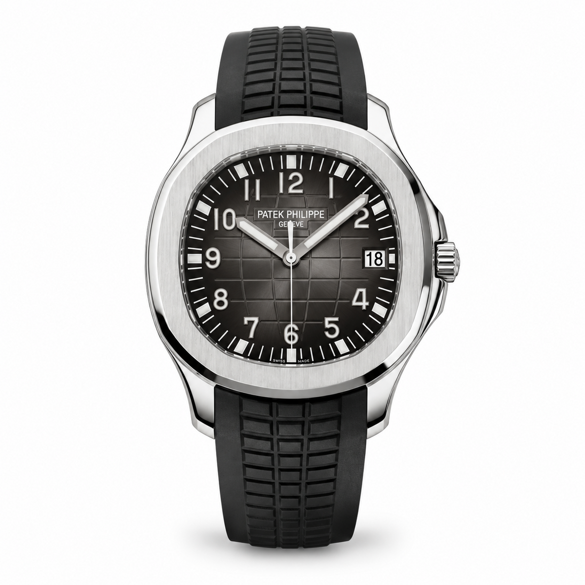 Patek Philippe Aquanaut black dial front view